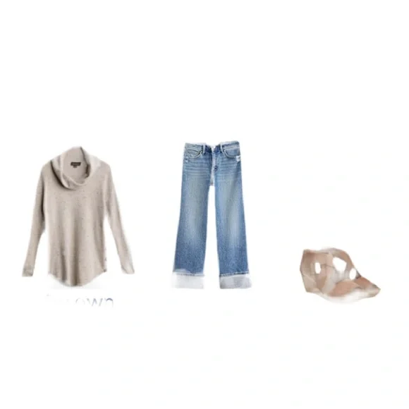 EUC! Cozy oatmeal Beige Cowl Neck Sweater with side buttons Size Large - Picture 13 of 14